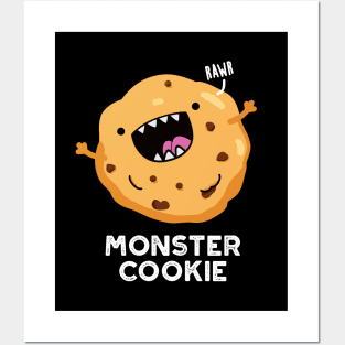 Monster Cookie Cute Food Pun Posters and Art